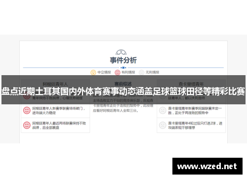 盘点近期土耳其国内外体育赛事动态涵盖足球篮球田径等精彩比赛